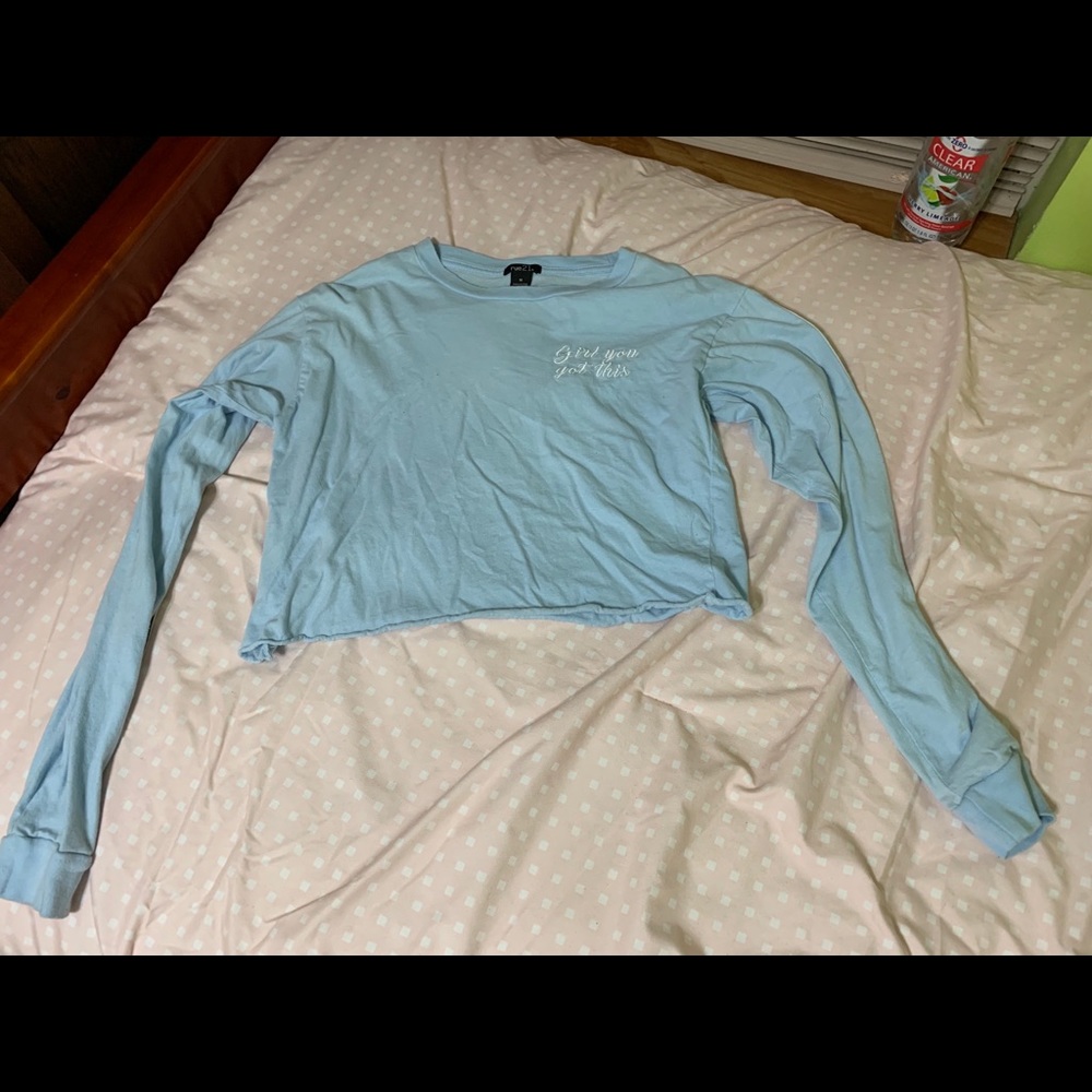 blue crop top